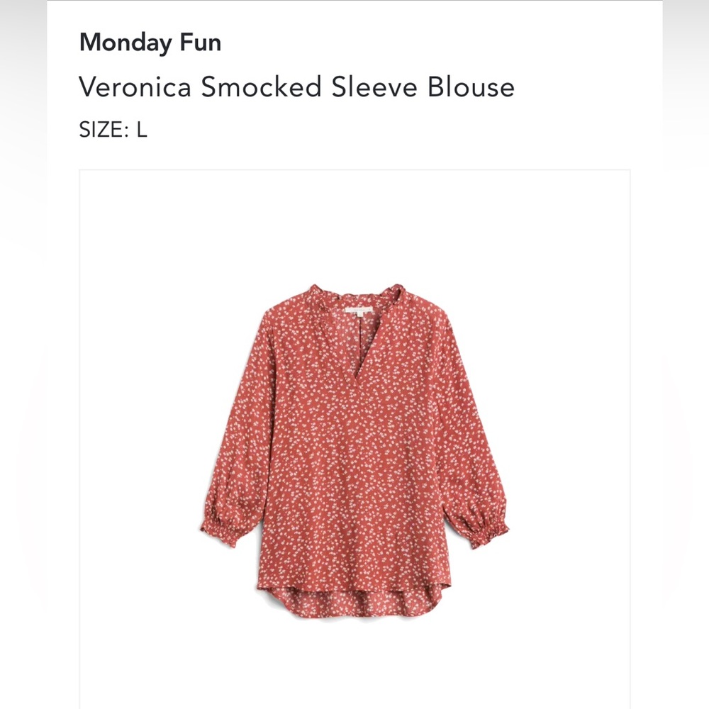 STITCH FIX - Monday Fun Veronica Smocked Sleeve Blouse